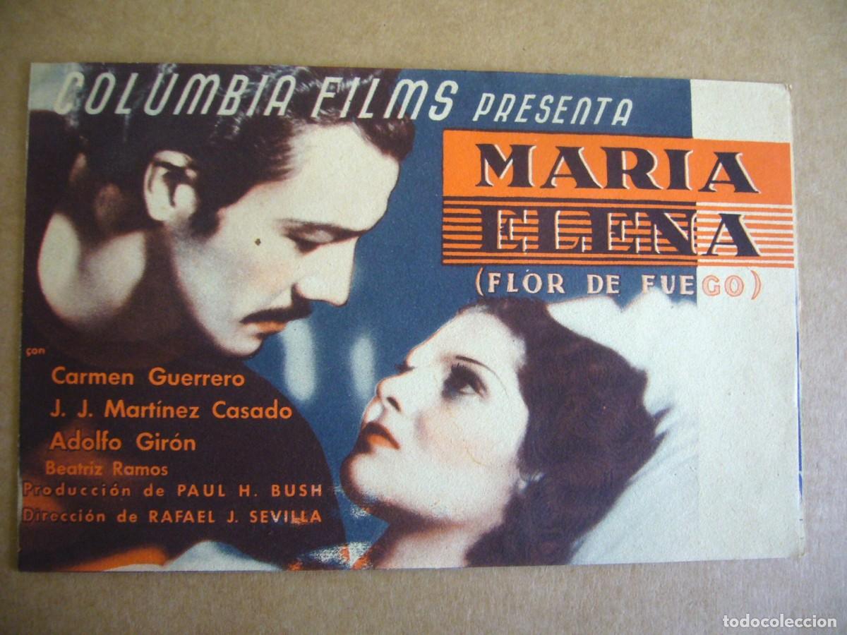 Cine: PROGRAMA de MANO 1936 MARIA ELENA FLOR DE FUEGO Programa Doble - Foto 1