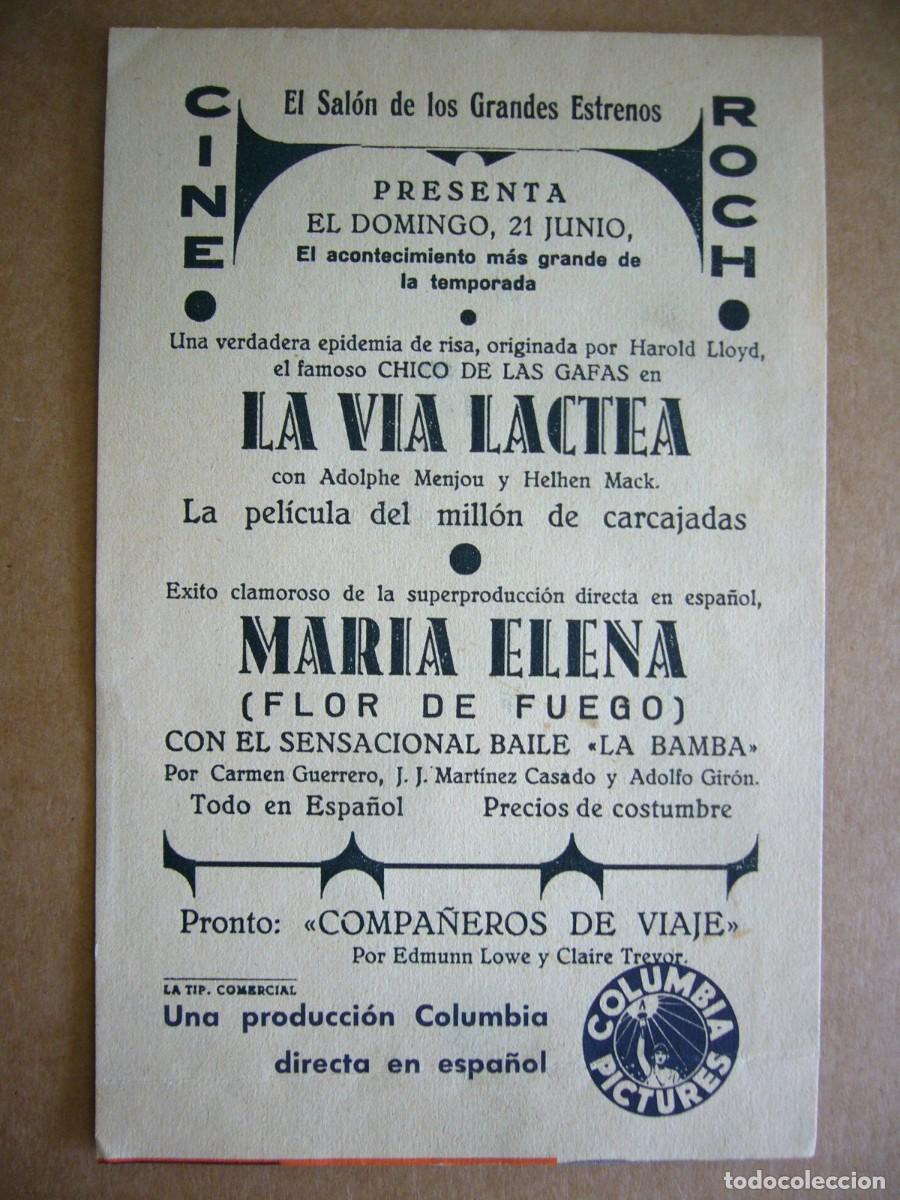 Cine: PROGRAMA de MANO 1936 MARIA ELENA FLOR DE FUEGO Programa Doble - Foto 5