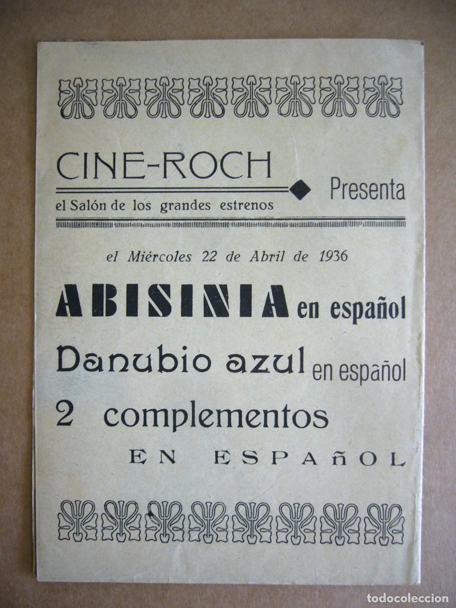 Cine: PROGRAMA de MANO 1936 ABISINIA Programa Doble - Foto 3