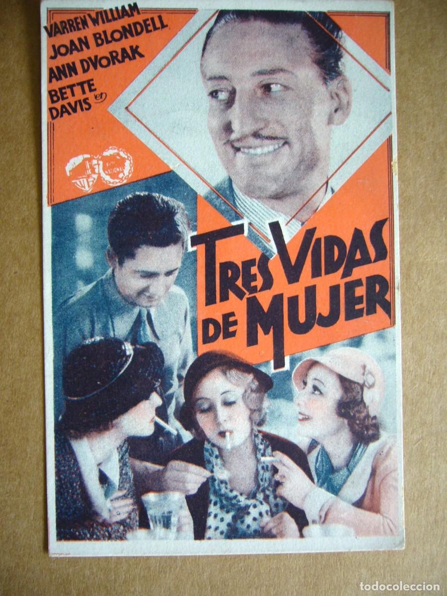 Cine: PROGRAMA de MANO 1932 TRES VIDAS DE MUJER Programa Doble - Foto 1