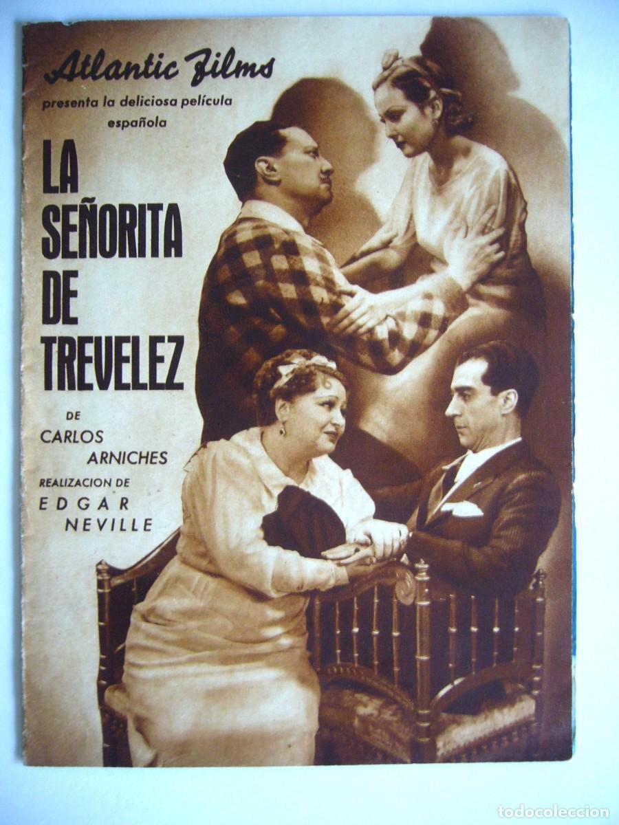 Cine: PROGRAMA de MANO 1936 LA SE&Ntilde;ORITA DE TR&Eacute;VELEZ Programa Doble