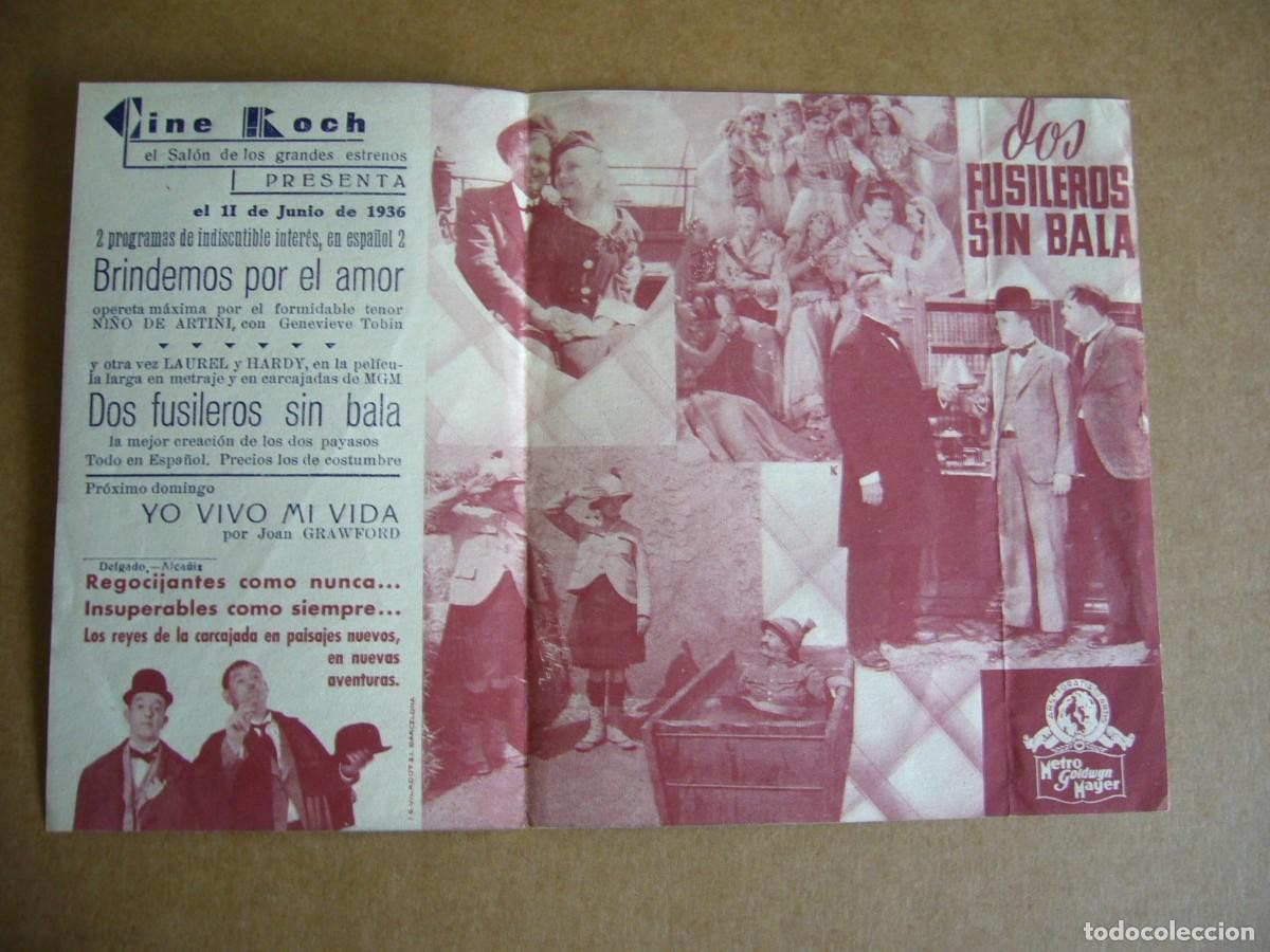 Cine: PROGRAMA de MANO 1936 DOS FUSILEROS SIN BALA Programa Doble - Foto 2