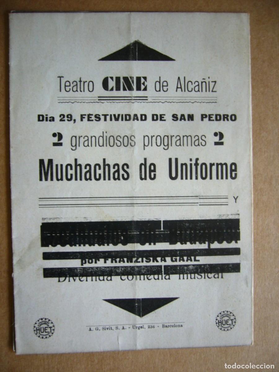 Cine: PROGRAMA de MANO 1931 MUCHACHAS DE UNIFORME - Foto 4