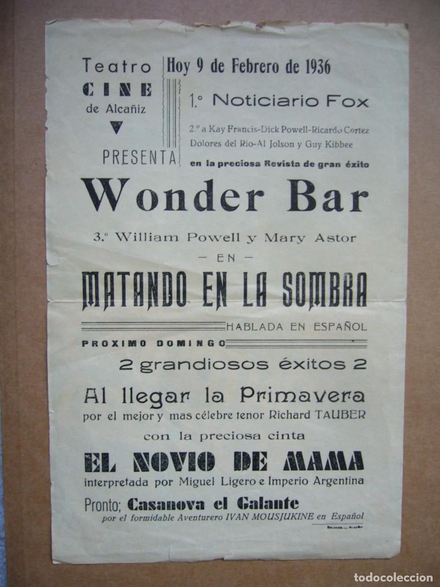 Cine: PROGRAMA de MANO 1936 MATANDO EN LA SOMBRA - Foto 2