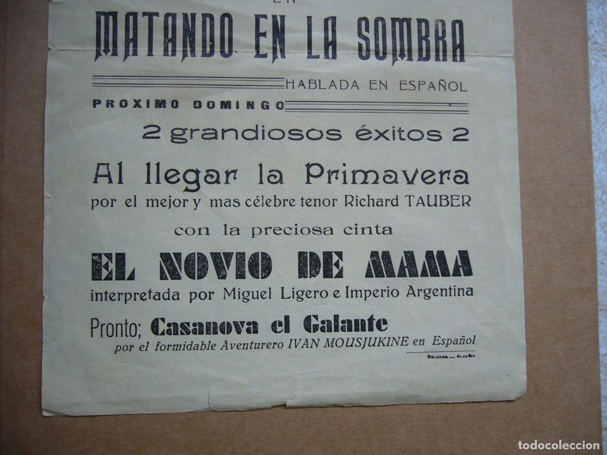 Cine: PROGRAMA de MANO 1936 MATANDO EN LA SOMBRA - Foto 4