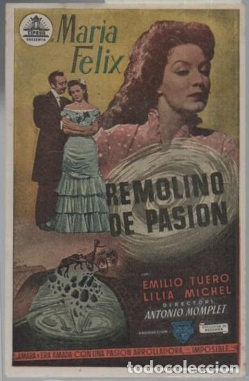 Cine: PROGRAMA DE CINE: REMOLINO DE PASION PC-11943 - Foto 1