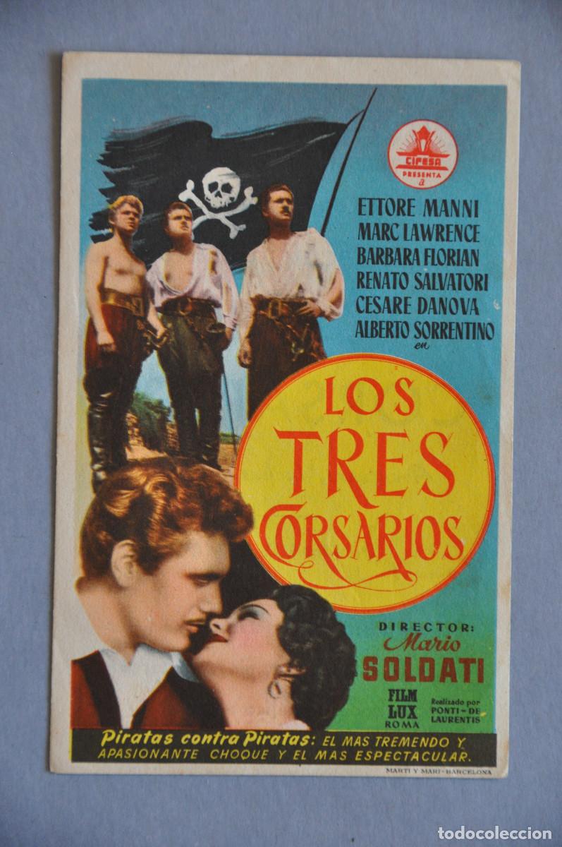 Cine: PROGRAMA DE MANO - LOS TRES CORSARIOS (CINE CORD&Oacute;N DE BURGOS) 1954