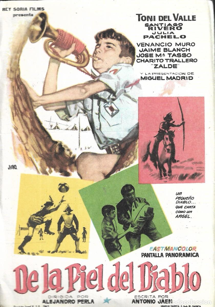 Cine: PROGRAMA DE CINE - DE L APIEL DEL DIABLO - TONI DEL VALLE - 1963 - JANO - SIN PUBLICIDAD.