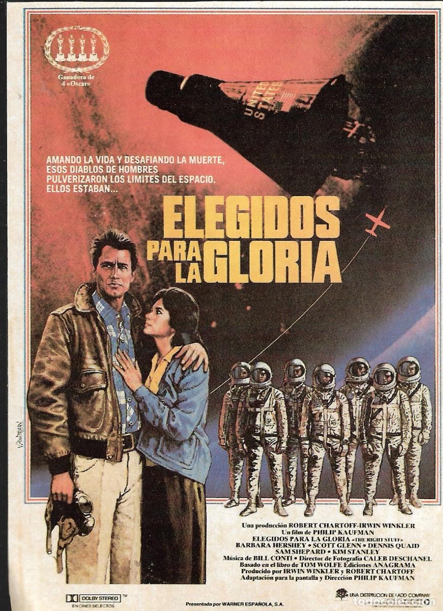 Cine: PROGRAMA DE CINE - ELEGIDOS PARA LA GLORIA - SAM SHEPPARD, ED HARRIS - 1983 - SIN PUBLICIDAD.