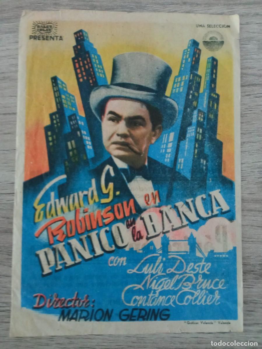 Cine: P&Aacute;NICO EN LA BANCA, EDWARD G. ROBINSON