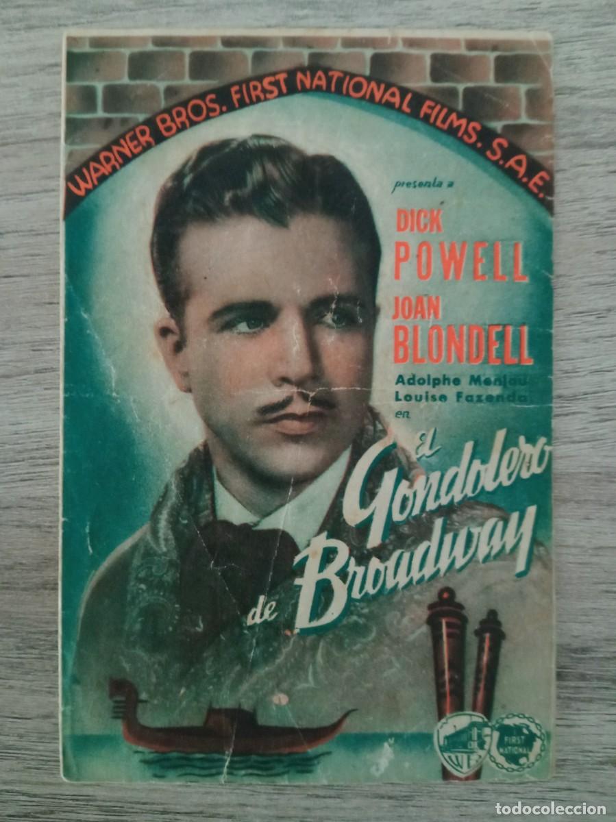 Cine: EL GONDOLERO DE BROADWAY, DICK POWELL, CINE ACTUALIDADES