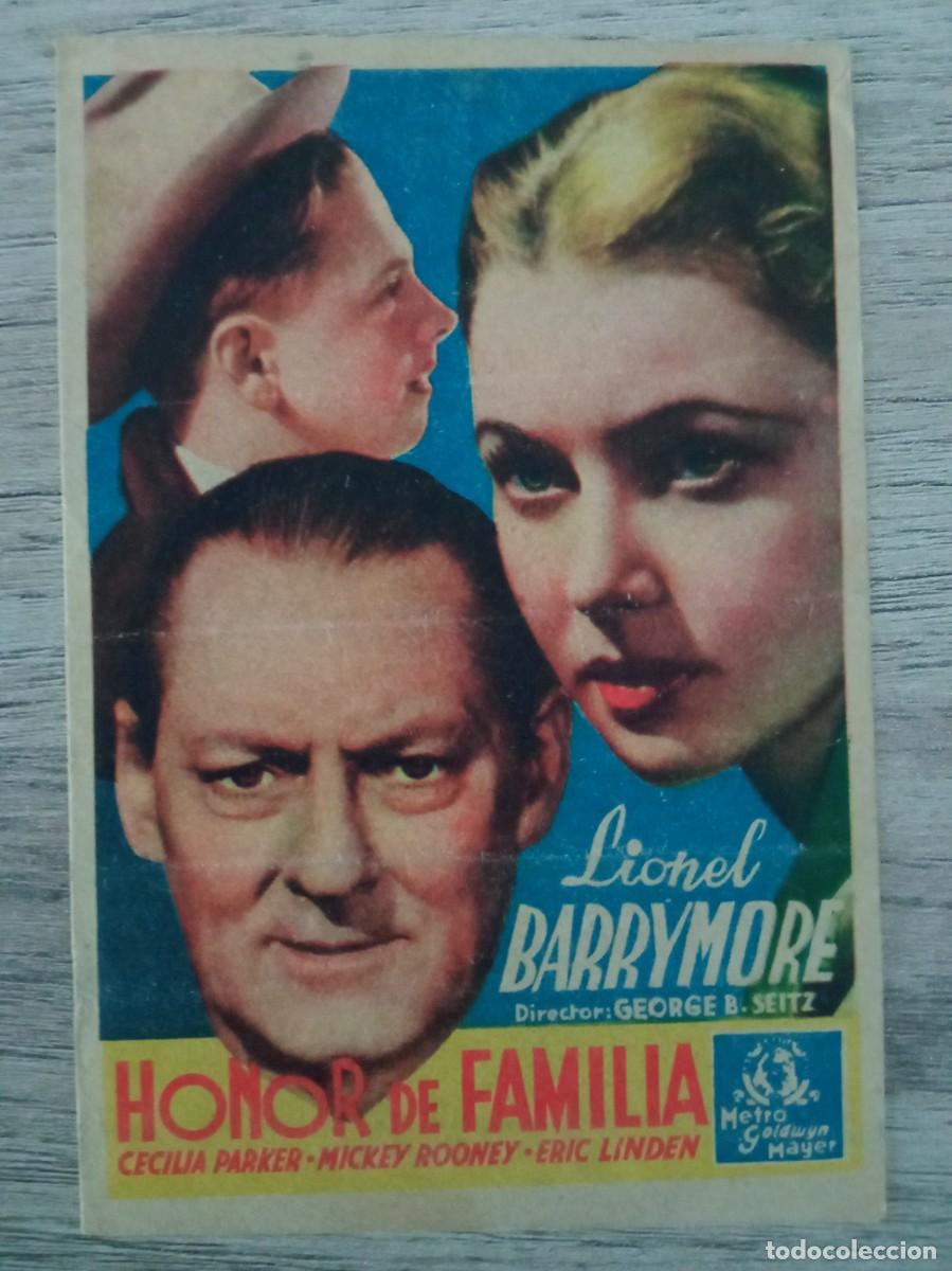 Cine: HONOR DE FAMILIA, LIONEL BARRYMORE, MICKEY ROONEY, CINE RECREO, VERGES, GIRONA, 1942