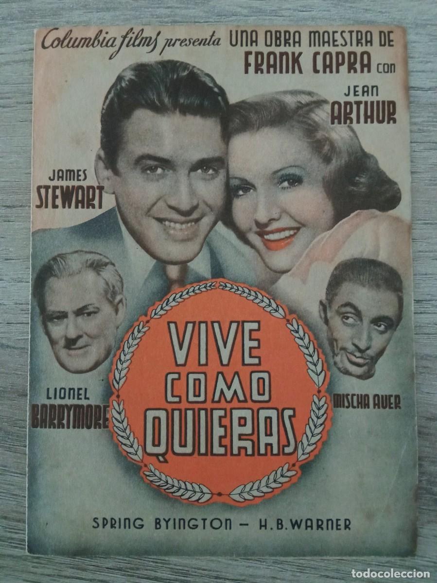 Cine: VIVE COMO QUIERAS, JAMES STEWART, CINEMA LA RAMBLA, 1942