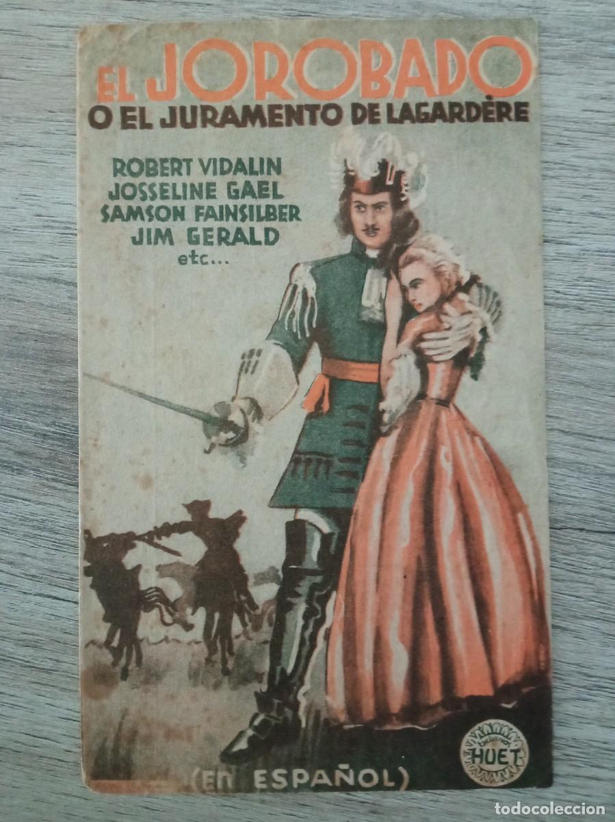 Cine: EL JOROBADO O EL JURAMENTO DE LAGARDERE, VARIANTE SENCILLA, CINEMA ESPA&Ntilde;A, BADAJOZ, 1942