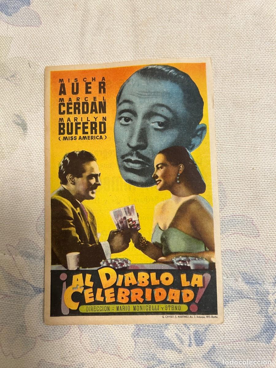 Cine: &ordm;1644 AL DIABLO LA CELEBRIDAD CINES MAXIMO Y ROVIRA CON PUBLICIDAD BUEN ESTADO