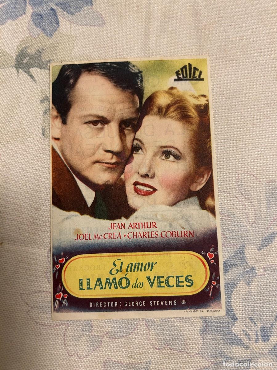Cine: &ordm;1659 EL AMOR LLAMO DOS VECES CINE OLIMPIA AMPOSTA TARRAGONA CON PUBLICIDAD BUEN ESTADO