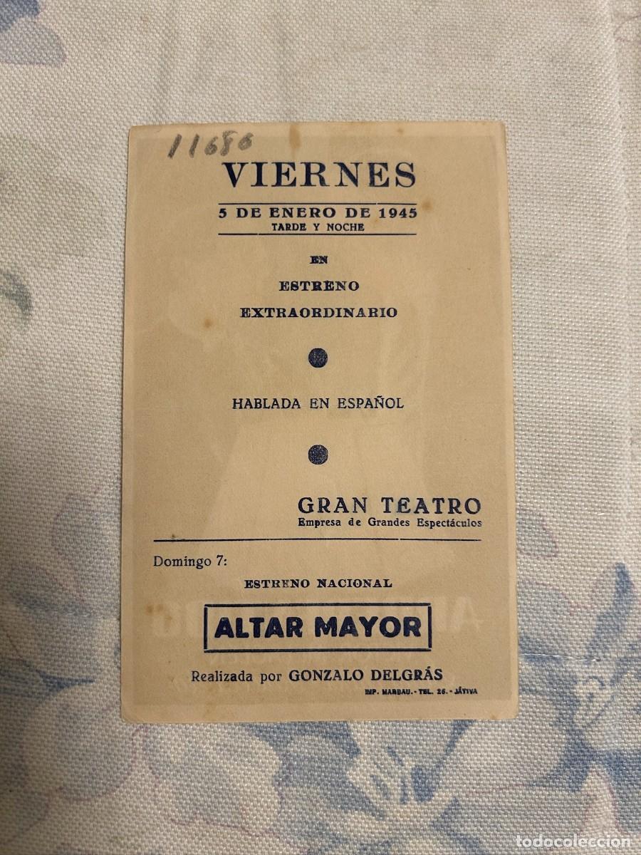 Cine: &ordm;1686 ARREPENTIDO GRAN TEATRO JATIVA CON PUBLICIDAD BUEN ESTADO