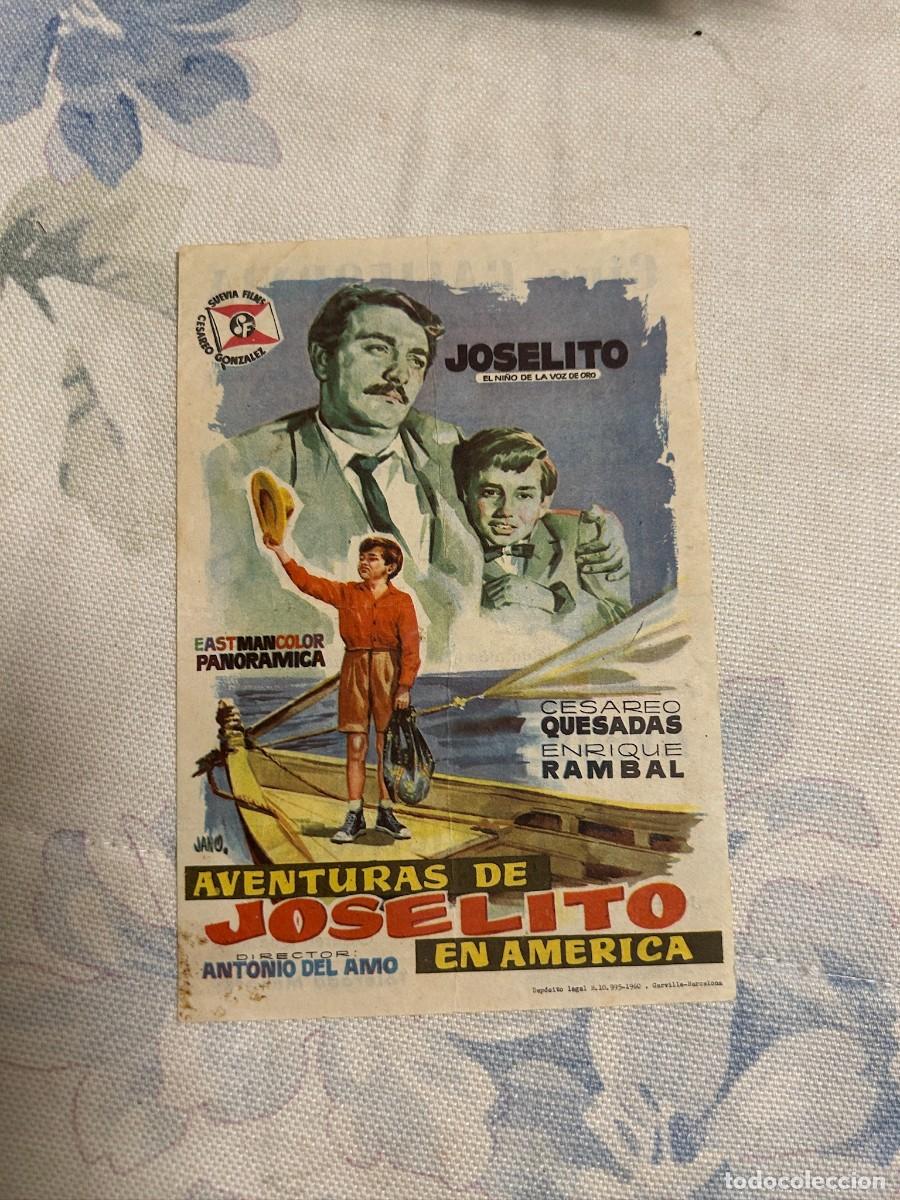 Cine: &ordm;1693 AVENTURAS DE JOSELITO EN AMERICA CINE CALIFORNIA ALGUAIRE LERIDA CON PIBLICIDAD BUEN ESTADO