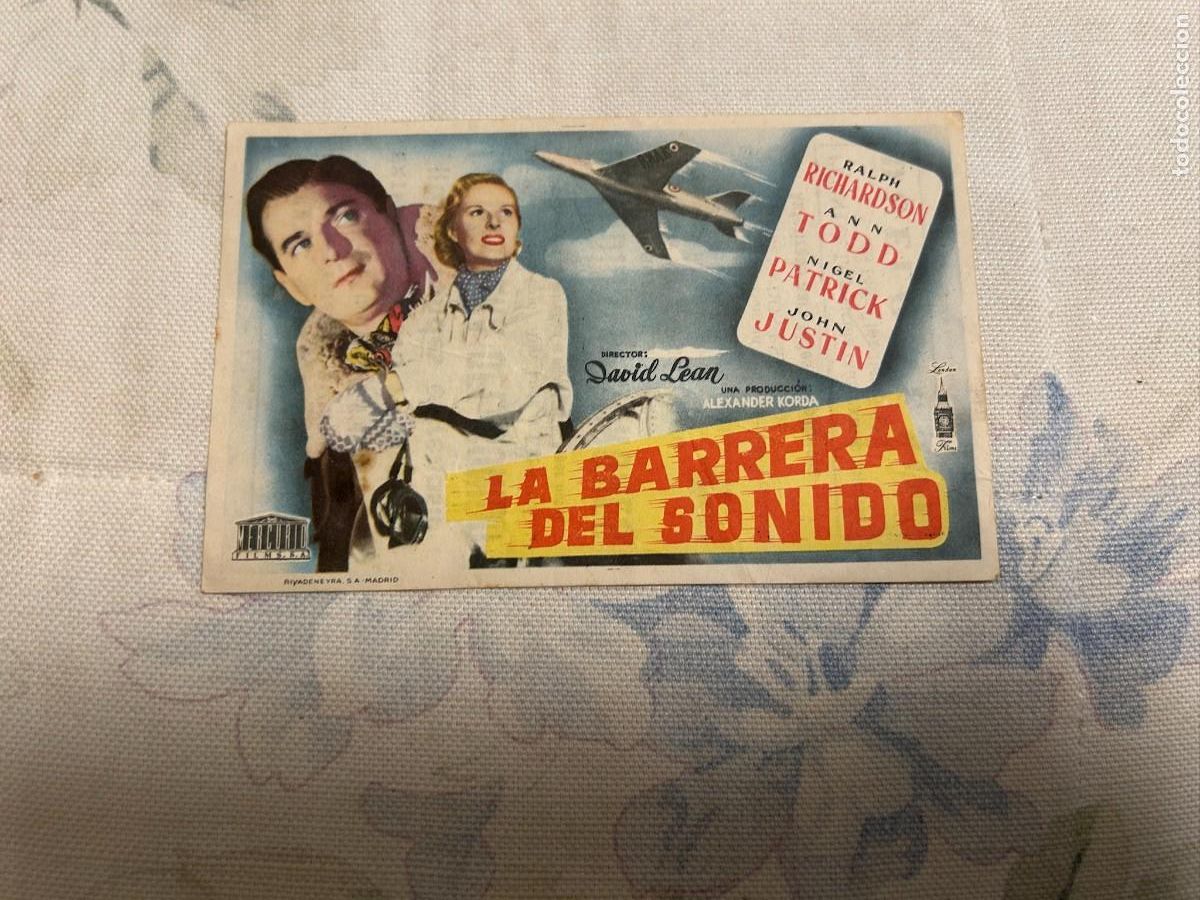 Cine: &ordm;1699 LA BARRERA DEL SONIDO CINE COLISEUM TARRAGONA CON PUBLICIDAD BUEN ESTADO