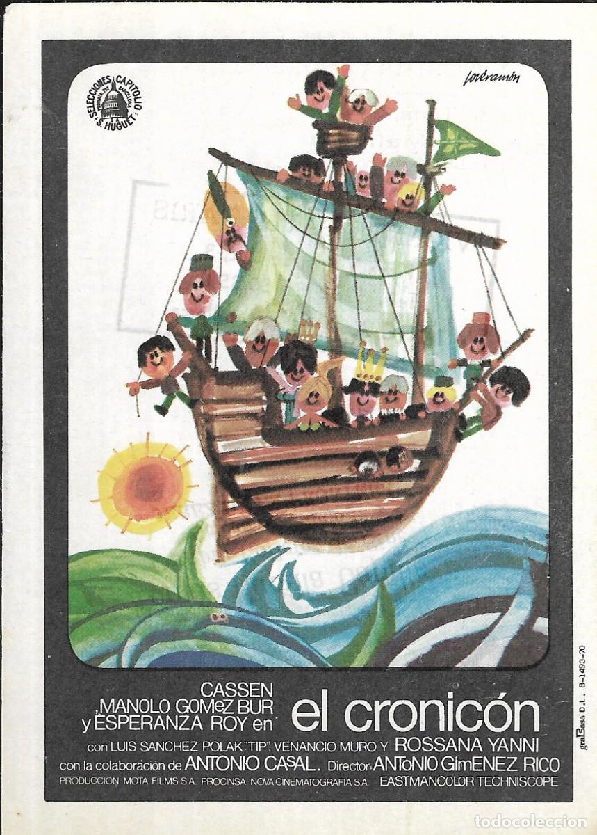 Cine: PROGRAMA DE CINE - EL CRONIC&Oacute;N - CASSEN, MANOLO G&Oacute;MEZ BUR - 1970 - SIN PUBLICIDAD.