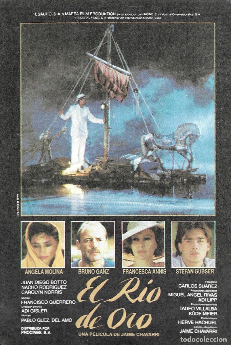 Cine: PROGRAMA DE CINE - EL R&Iacute;O DE ORO - ANGELA MOLINA, BRUNO GANZ - 1986 - SIN PUBLICIDAD.
