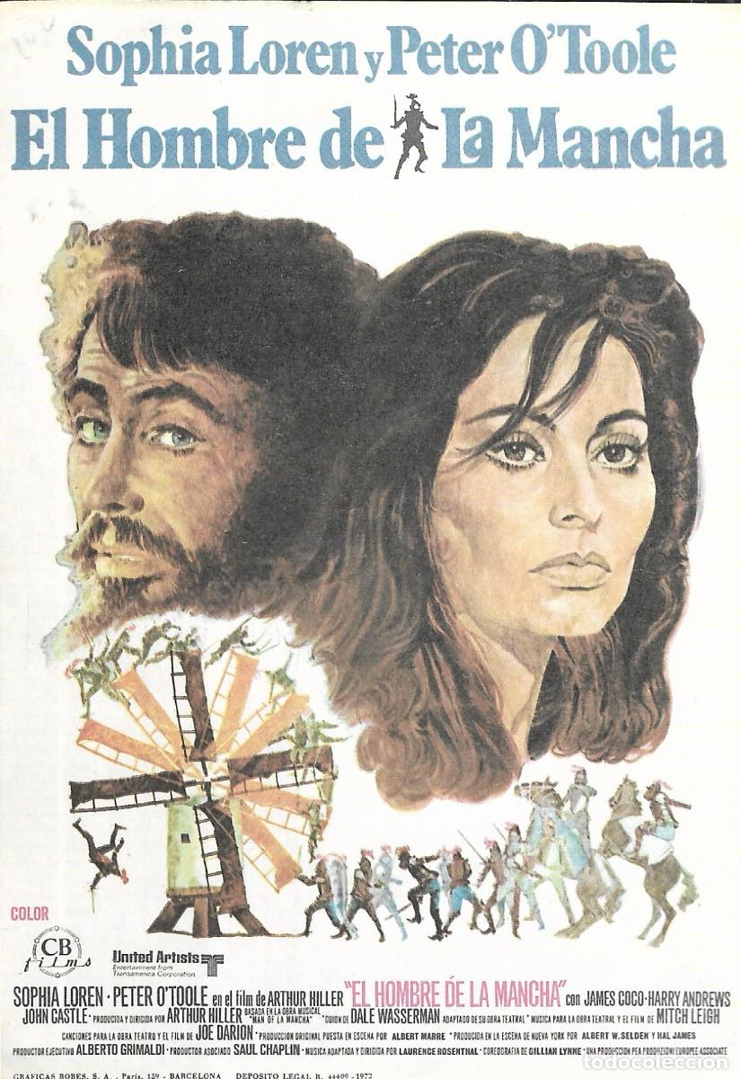 Cine: PROGRAMA DE CINE - EL HOMBRE DE LA MANCHA - SOPHIA LOREN, PETER O'TOOLE - 1972 - SIN PUBLICIDAD.