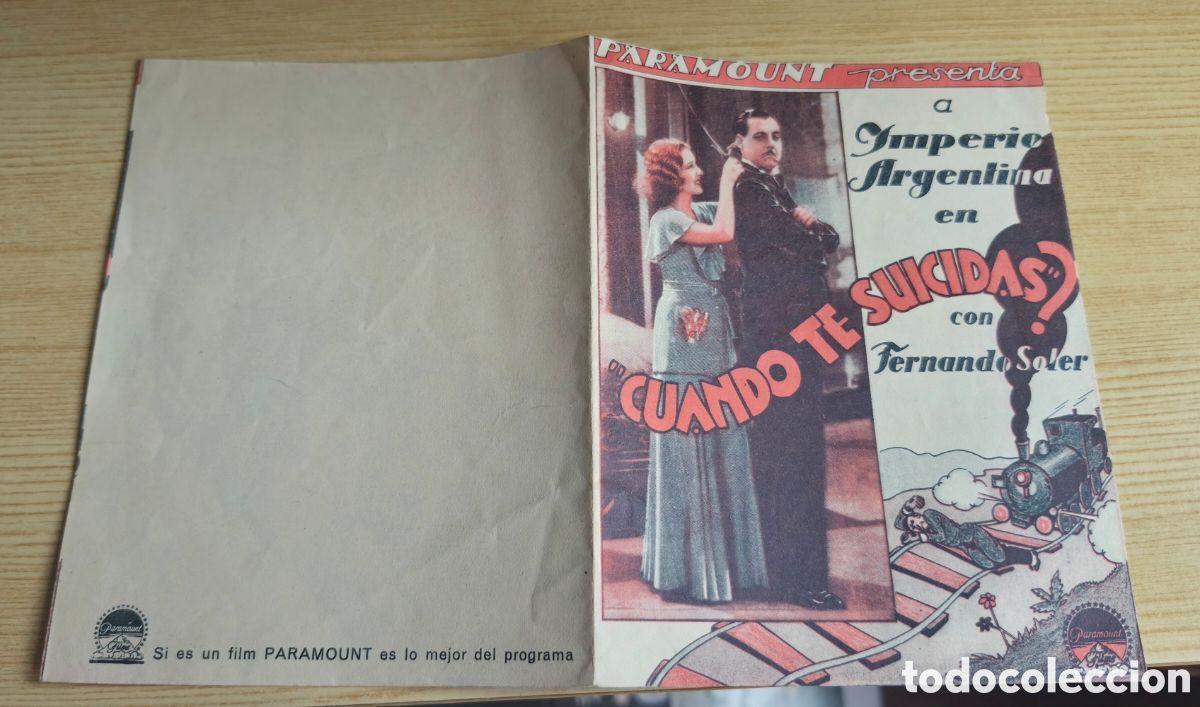 Cine: Antiguo programa de cine doble Cuando te suicidas por Imperio Argentina