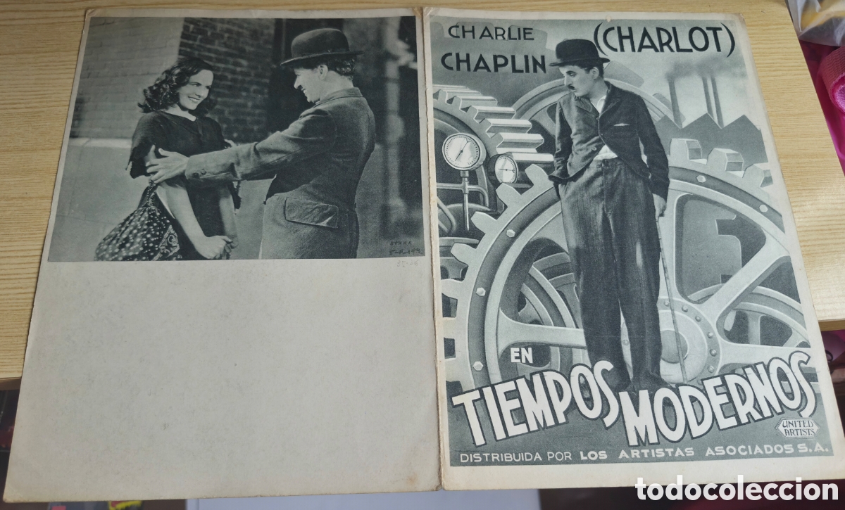 Cine: Antiguo programa de cine doble Tiempos Modernos Charles Chaplin A&ntilde;os 30