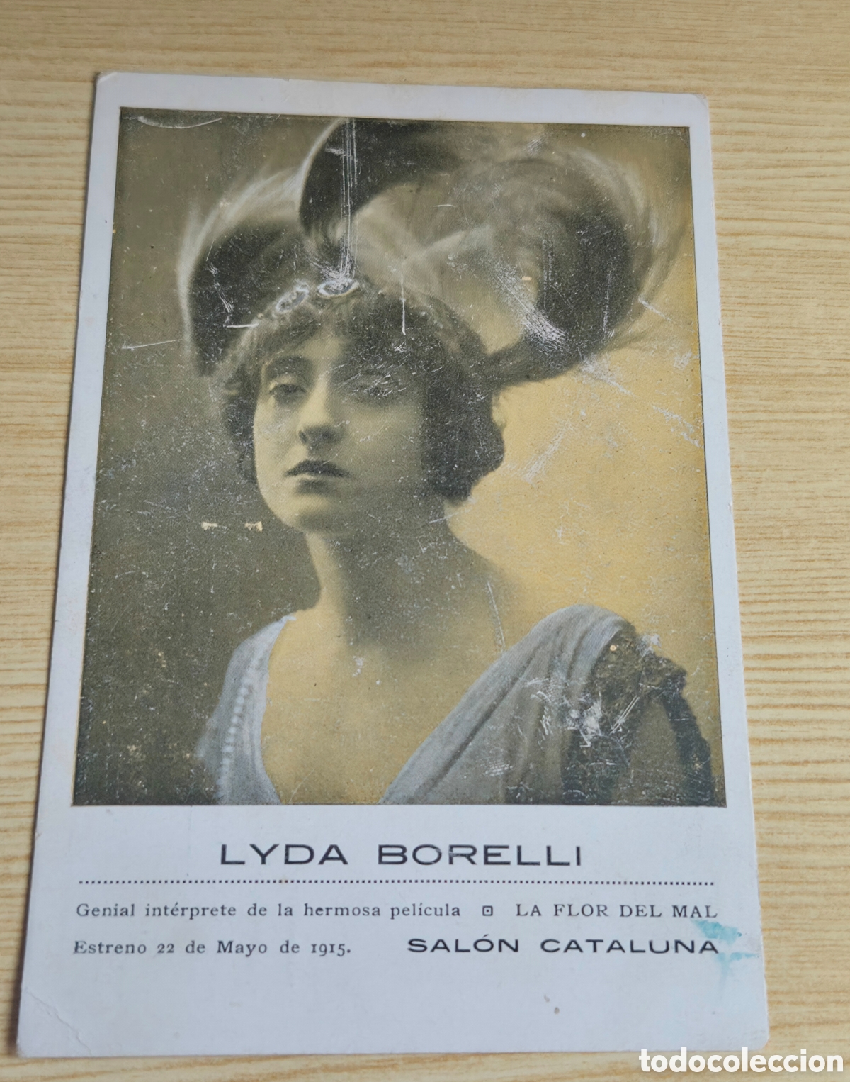 Cine: Antiguo programa de cine mudo La Flor del mal Lyda Borelli Sal&oacute;n Catalu&ntilde;a 1915