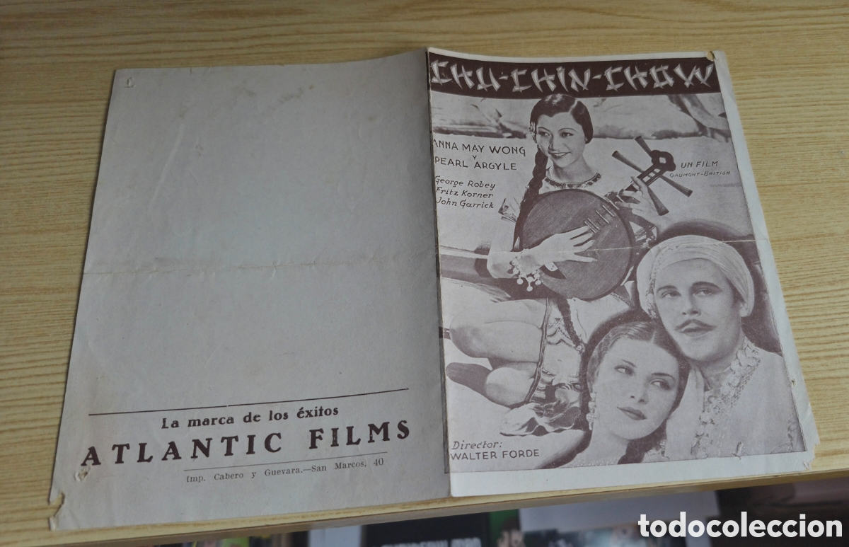 Cine: Antiguo programa de cine doble Chu Chin Chow A&ntilde;os 30