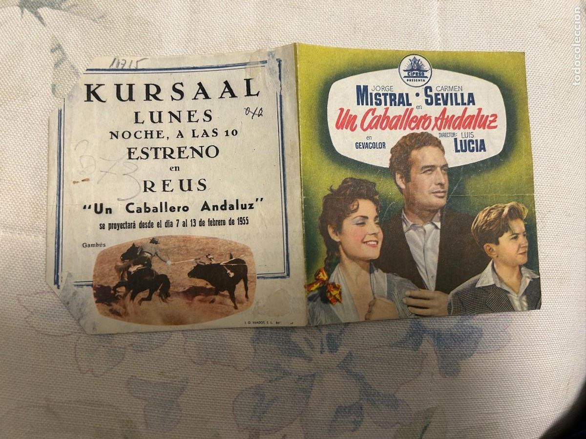 Cine: &ordm;1715 un caballero andaluz cine kursaal reus con publicidad como se ve