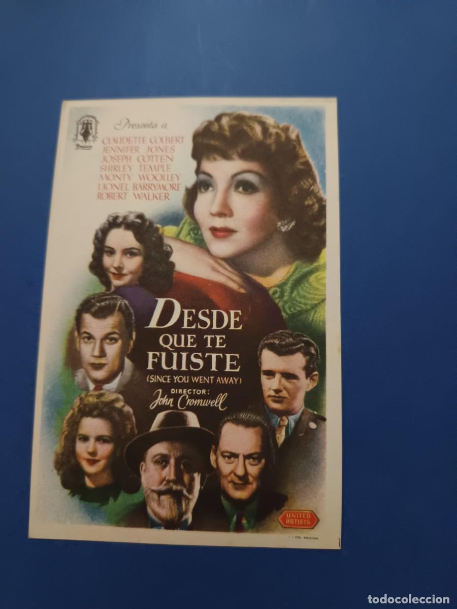 Cine: PROGRAMA DE CINE DESDE QUE TE FUISTE JENNIFER JONES JOSEPH COTTEN