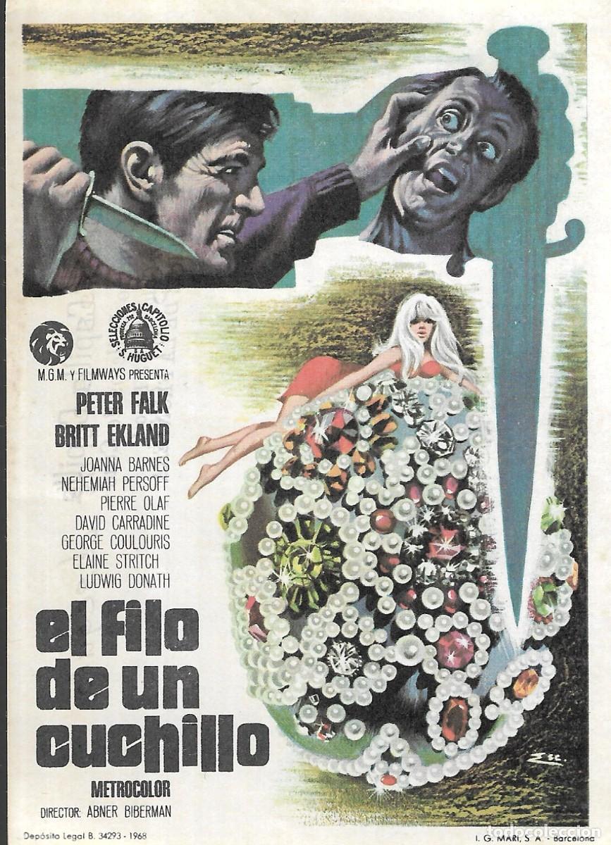 Cine: PROGRAMA DE CINE - EL FILO DE UN CUCHILLO- PETER FALK, BRITT EKLAND - 1968 - ESCOBAR - S/P