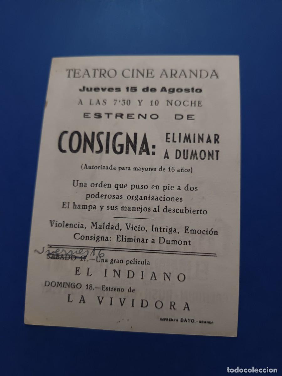Cine: PROGRAMA DE CINE CONSIGNA ELIMINAR A DUMONT RORY CALHOUN - Foto 2