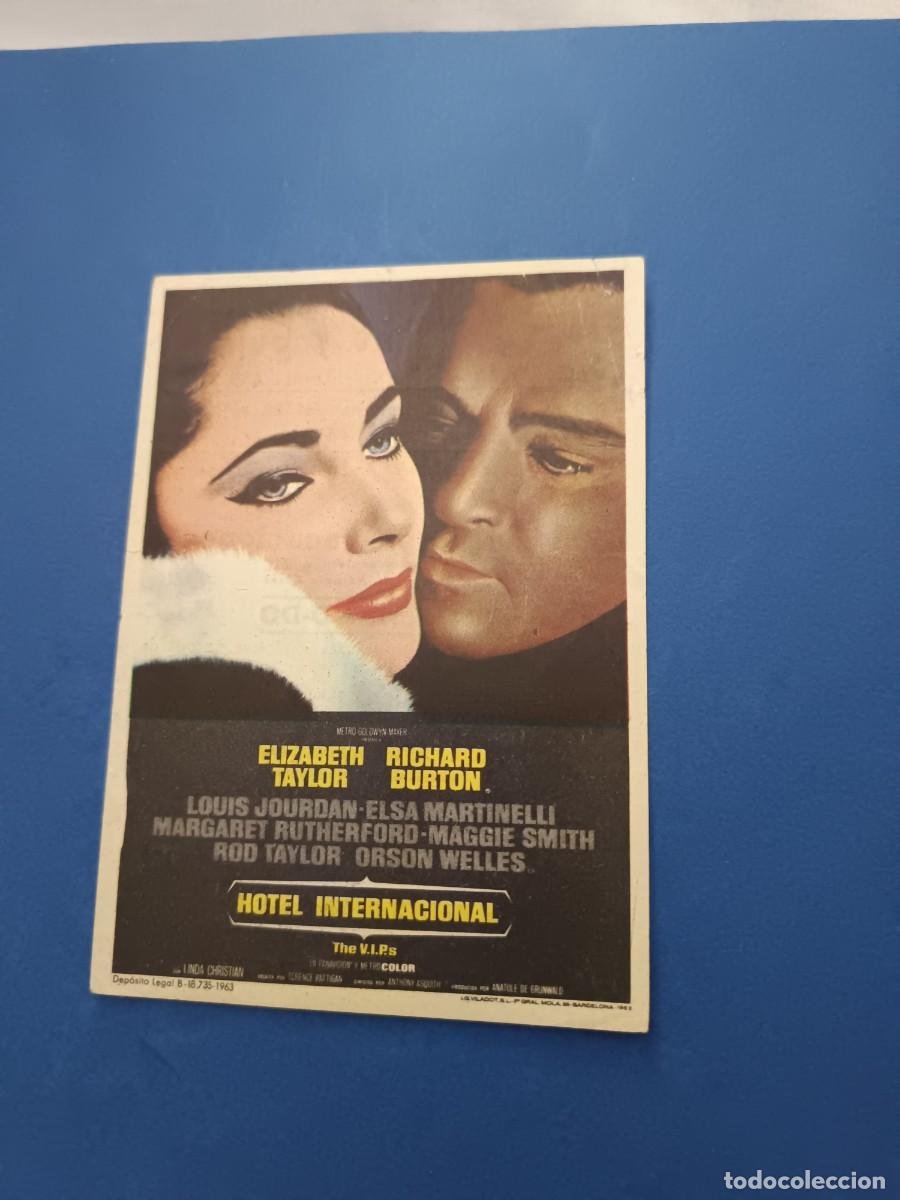 Cine: PROGRAMA DE CINE HOTEL INTERNACIONAL RICHARD BURTON ELIZABETH TAYLOR