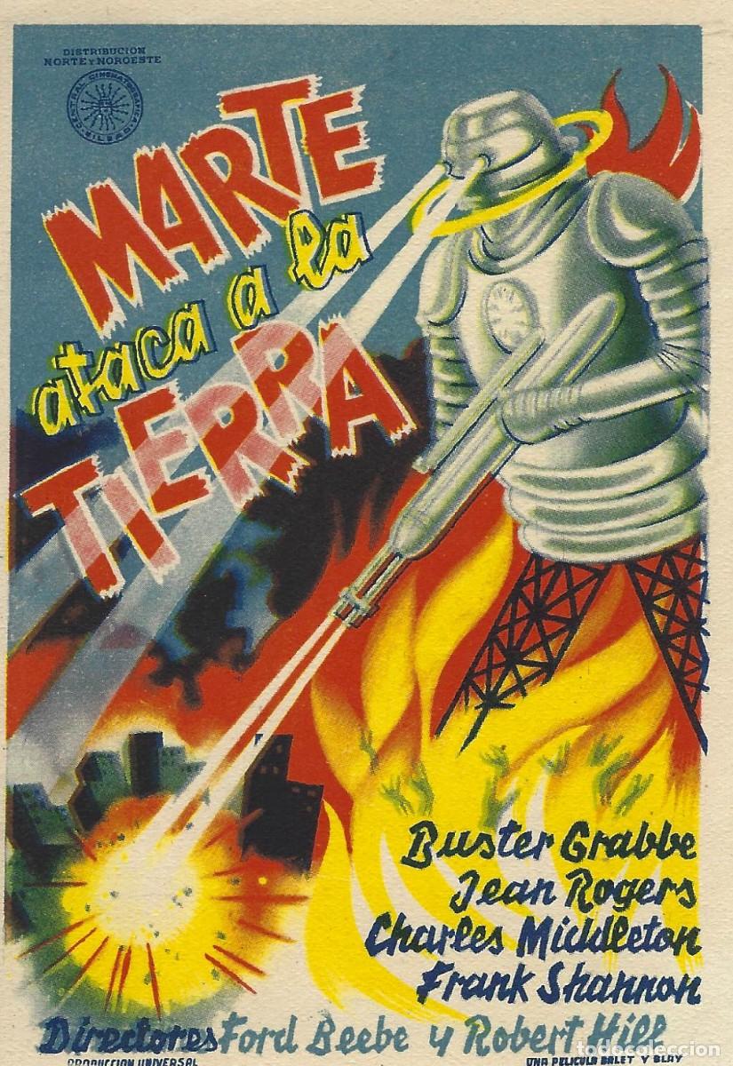Cine: VC272 MARTE ATACA A LA TIERRA-FOLLETO DE MANO-SENCILLO-13 X 9 CM.
