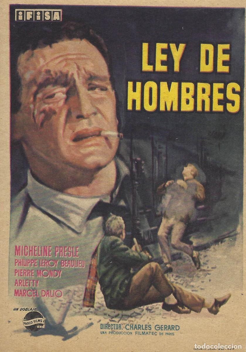 Cine: VC277 LEY DE HOMBRES-FOLLETO DE MANO-SENCILLO-15 X 10 CM.