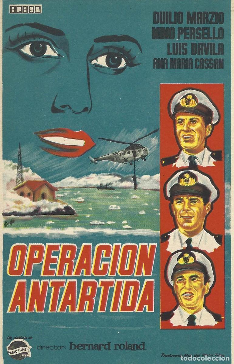 Cine: VC281 OPERACION ANTARTIDA-FOLLETO DE MANO-SENCILLO-14 X 9 CM.