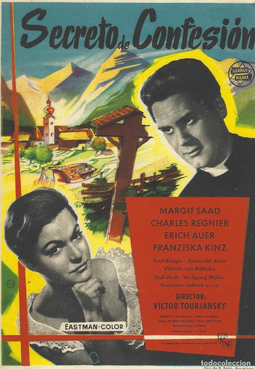 Cine: VC292 SECRETO DE CONFESION-FOLLETO DE MANO-SENCILLO-14 X 10 CM.