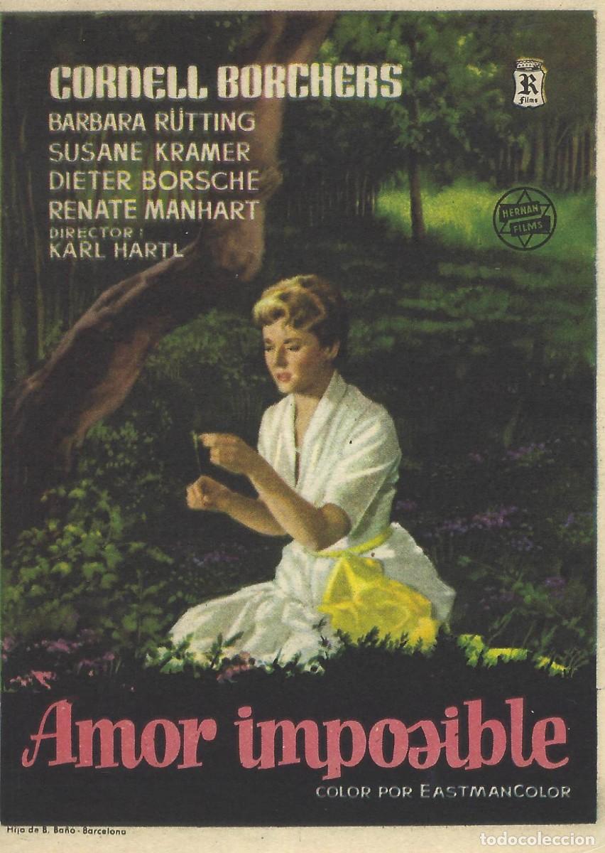 Cine: VC297 AMOR IMPOSIBLE-FOLLETO DE MANO-SENCILLO-14 X 10 CM.