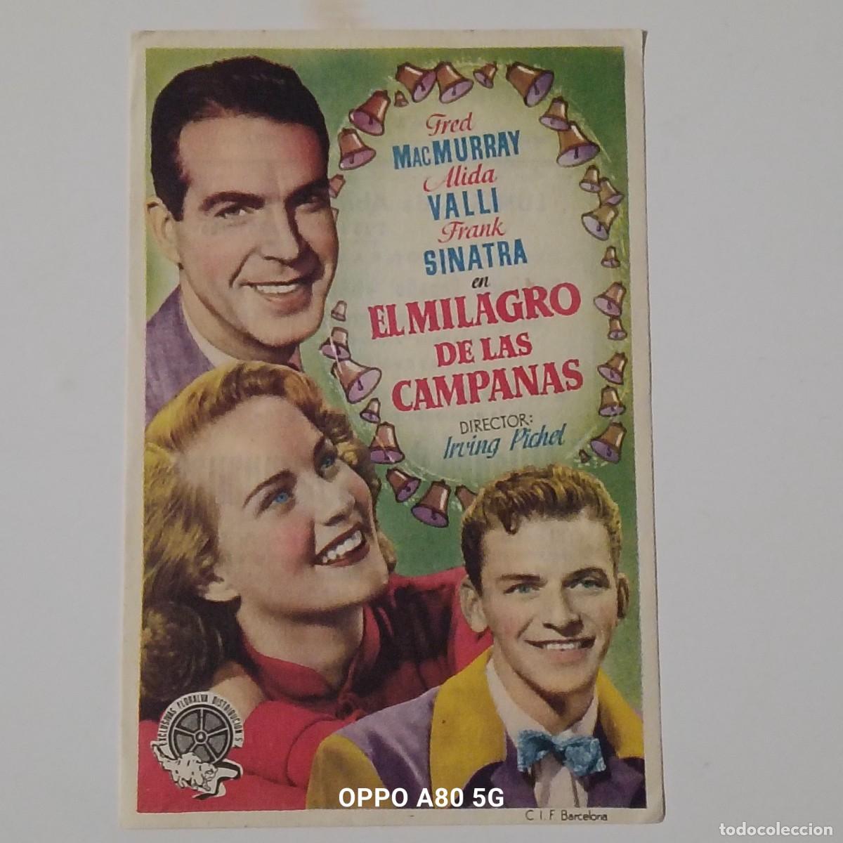 Cine: EL MILAGRO DE LAS CAMPANAS - SIMPLE CON PUBLICIDAD SABOYA CASTELLON - BUEN ESTADO