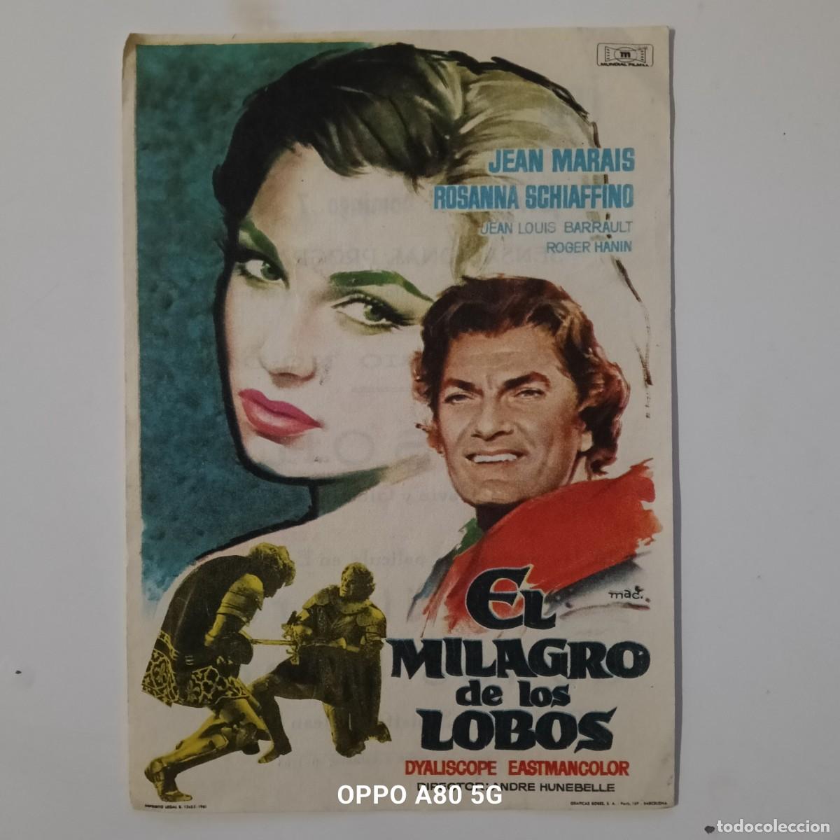 Cine: EL MILAGRO DE LOS LOBOS - SIMPLE CON PUBLICIDAD LA ROSALEDA BENICALOP - BUEN ESTADO