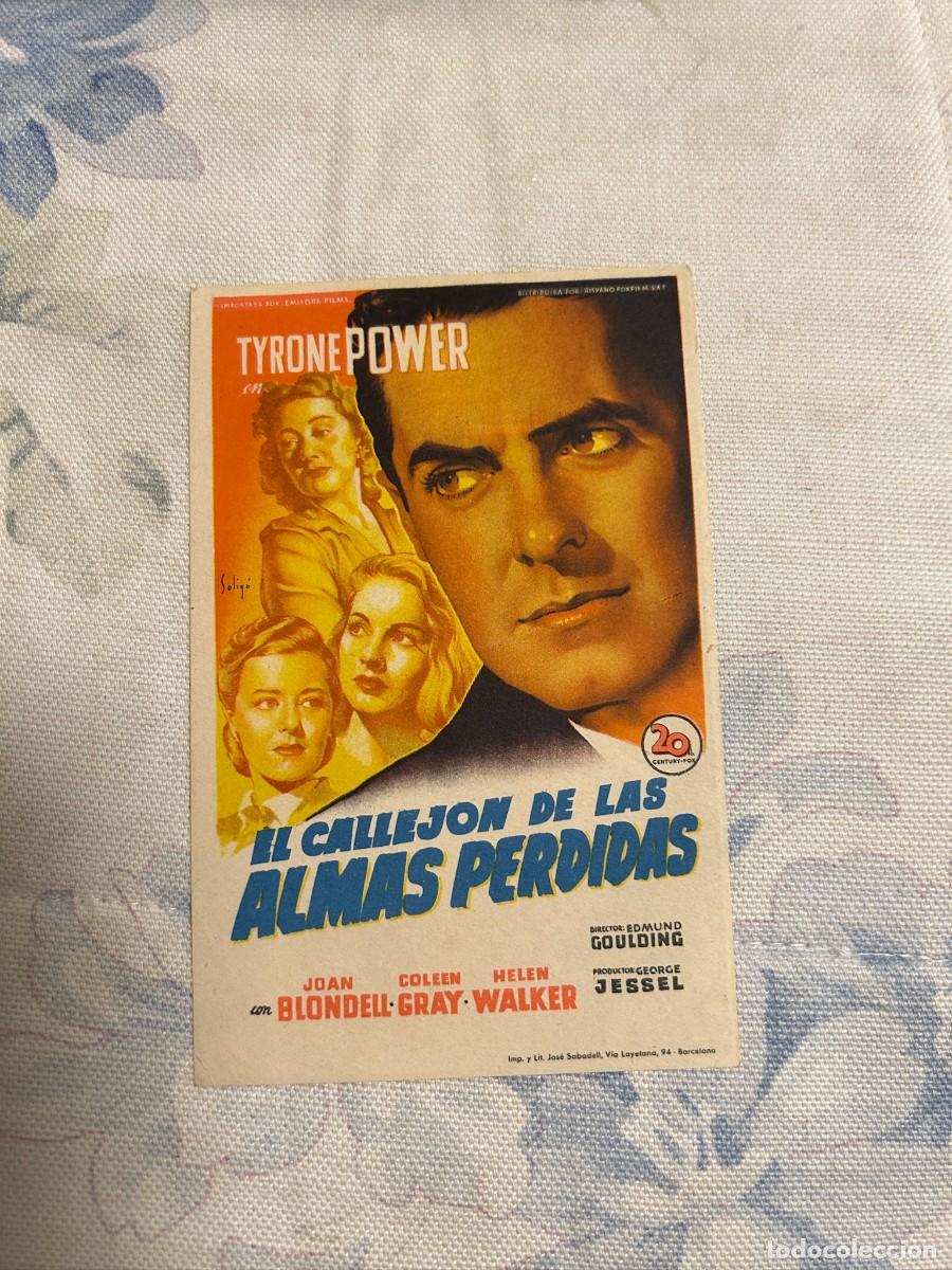 Cine: &ordm;1725 EL CALLEJON DE LAS ALMAS PERDIDAS SIN PUBLICIDAD BUEN ESTADO