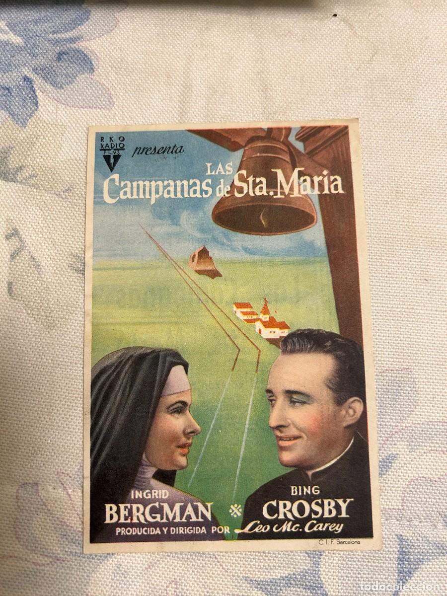 Cine: &ordm;1732 LAS CAMPANAS DE SANTA MARIA FRONTON CINEMA LERIDA CON PUBLICIDAD BUEN ESTADO
