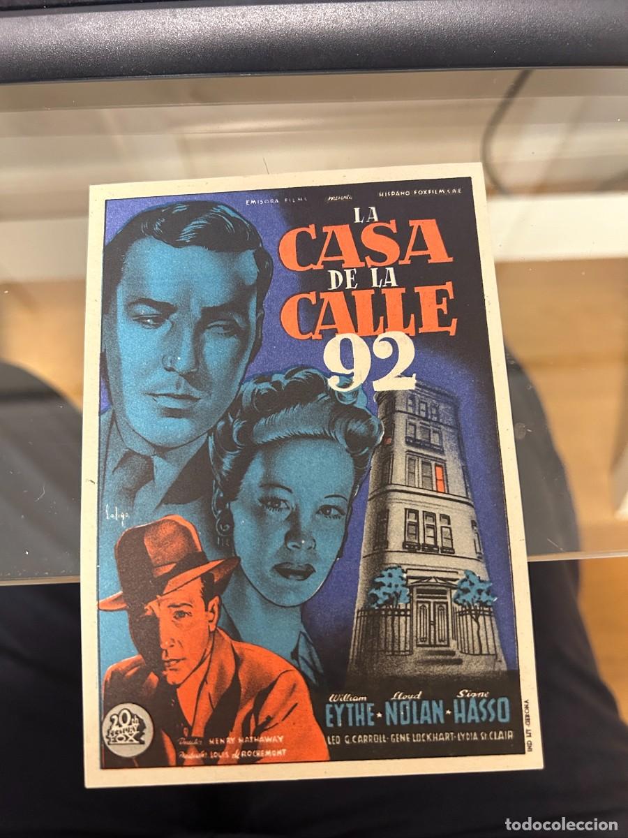 Cine: &ordm;1750 LA CASA DE LA CALLE 92 MONUMENTAL CINEMA ARTES BARCELONA CON PUBLICIDAD BUEN ESTADO