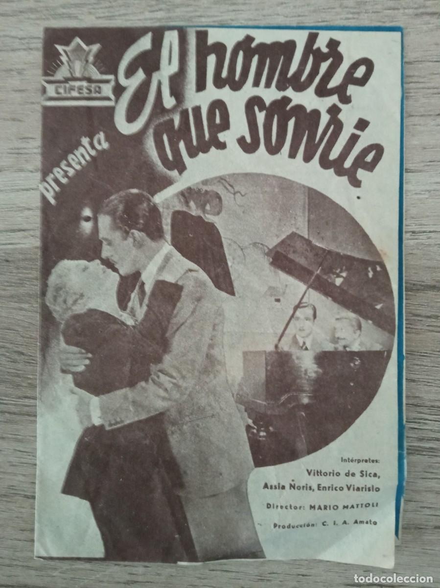 Cine: EL HOMBRE QUE SONRIE, VITTORIO DE SICA, CINEMA ALHAMBRA, ZARAGOZA, 13,7 X 9,3 CM CERRADO