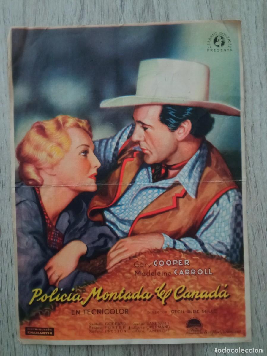 Cine: POLICIA MONTADA DEL CANADA, GARY COOPER, CINE DORADO, ZARAGOZA