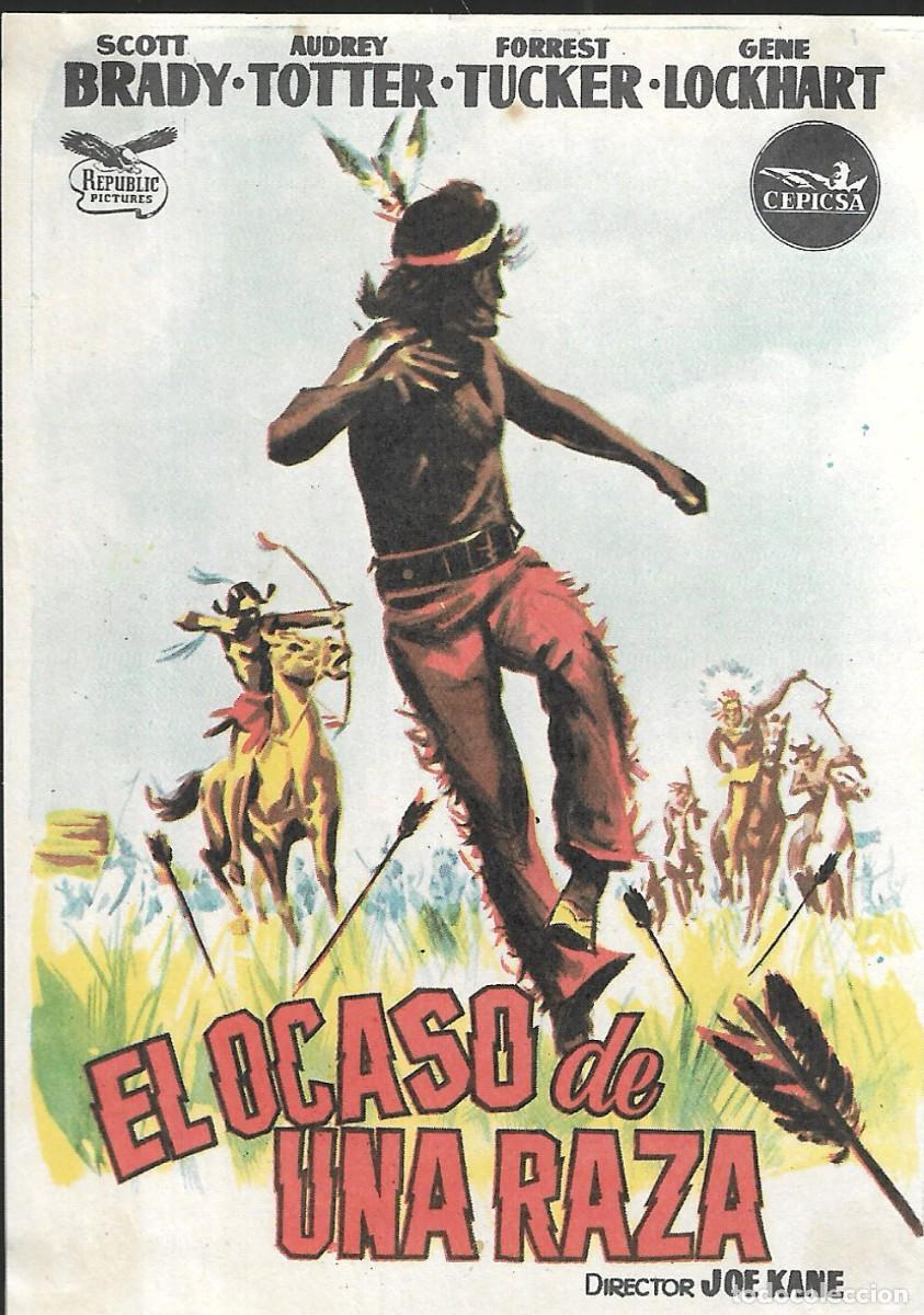 Cine: PROGRAMA DE CINE - EL OCASO DE UNA RAZA - SCOTT BRADY, AUDREY TOTTER - 1955 - SIN PUBLICIDAD.