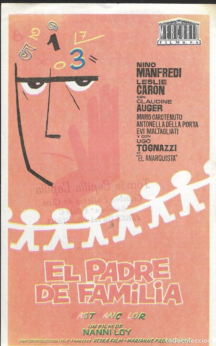 Cine: PROGRAMA DE CINE - EL PADRE DE FAMILIA - NINO MANFREDI, LESLIE CARON -1968 - SIN PUBLICIDAD.