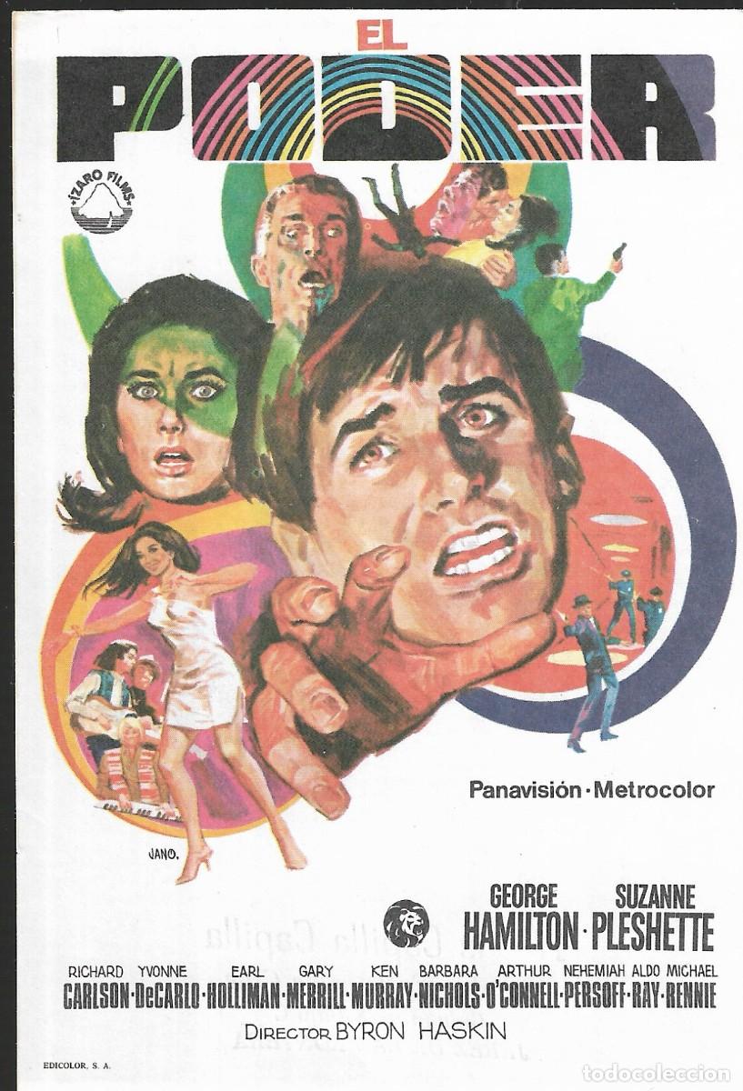 Cine: PROGRAMA DE CINE - EL PODER - GEORGE HAMILTON, SUZANNE PLESHETTE - 1968 - JANO - SIN PUBLICIDAD.